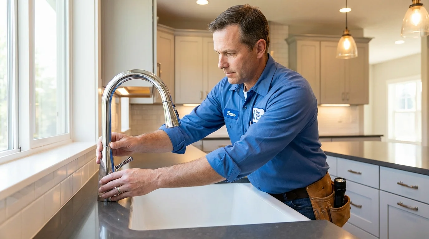 Kitchen faucet installation by Johns Plumbing LLC in East Haven